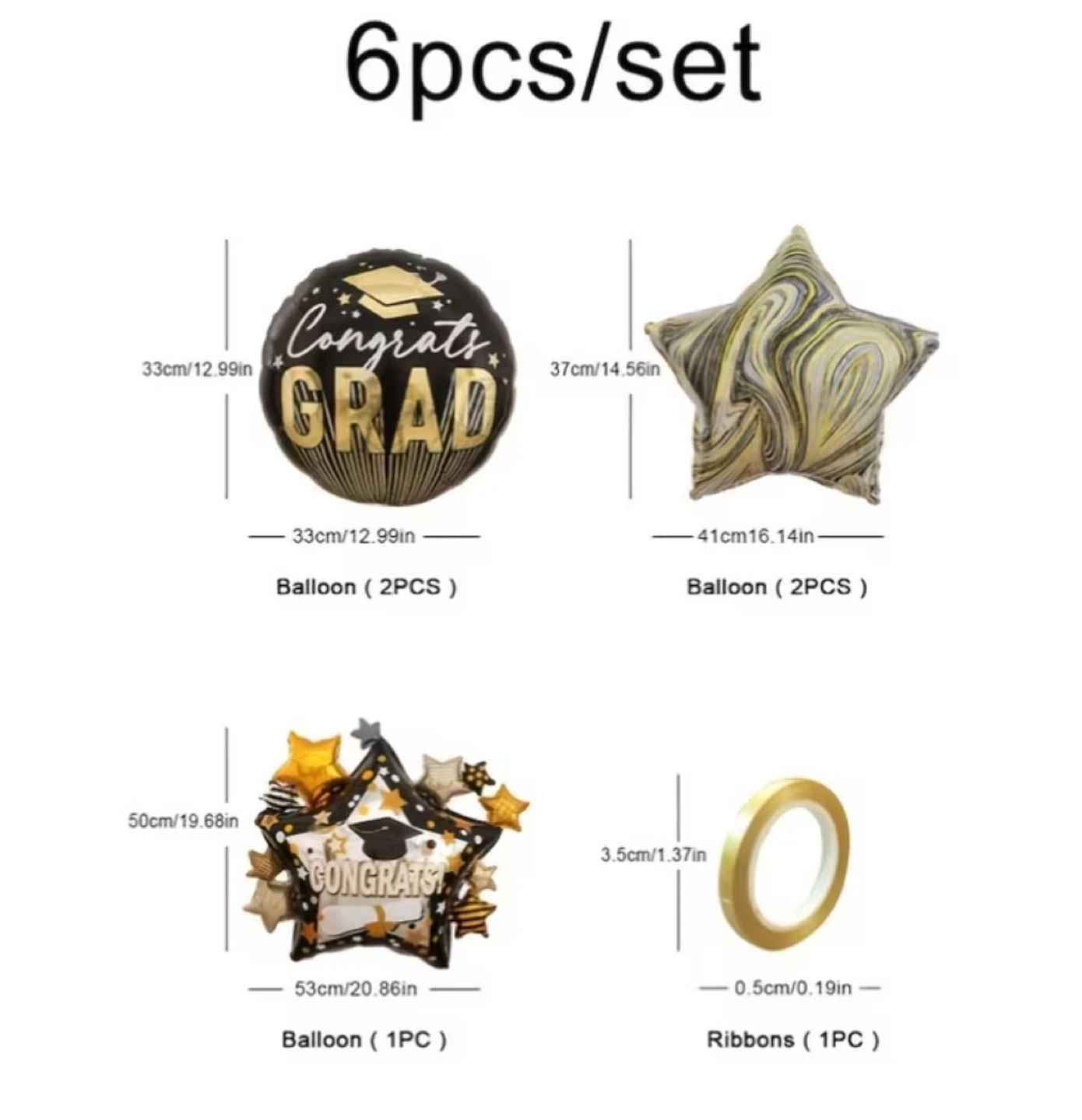 6 items Graduation Balloons - Congrats Grad Set - photo 5