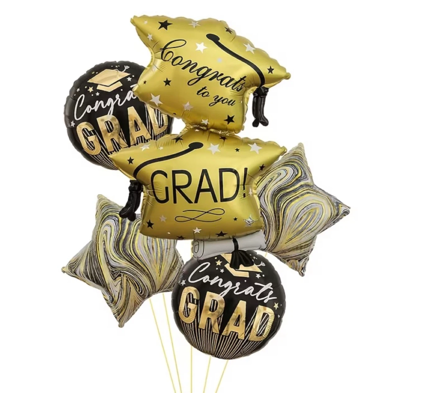 6 items Graduation Balloons - Congrats Grad Set