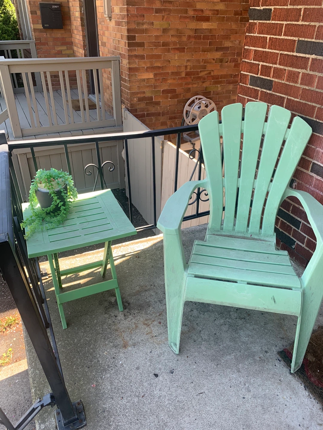 Green Adirondack Chair and Side Table Set - photo 5