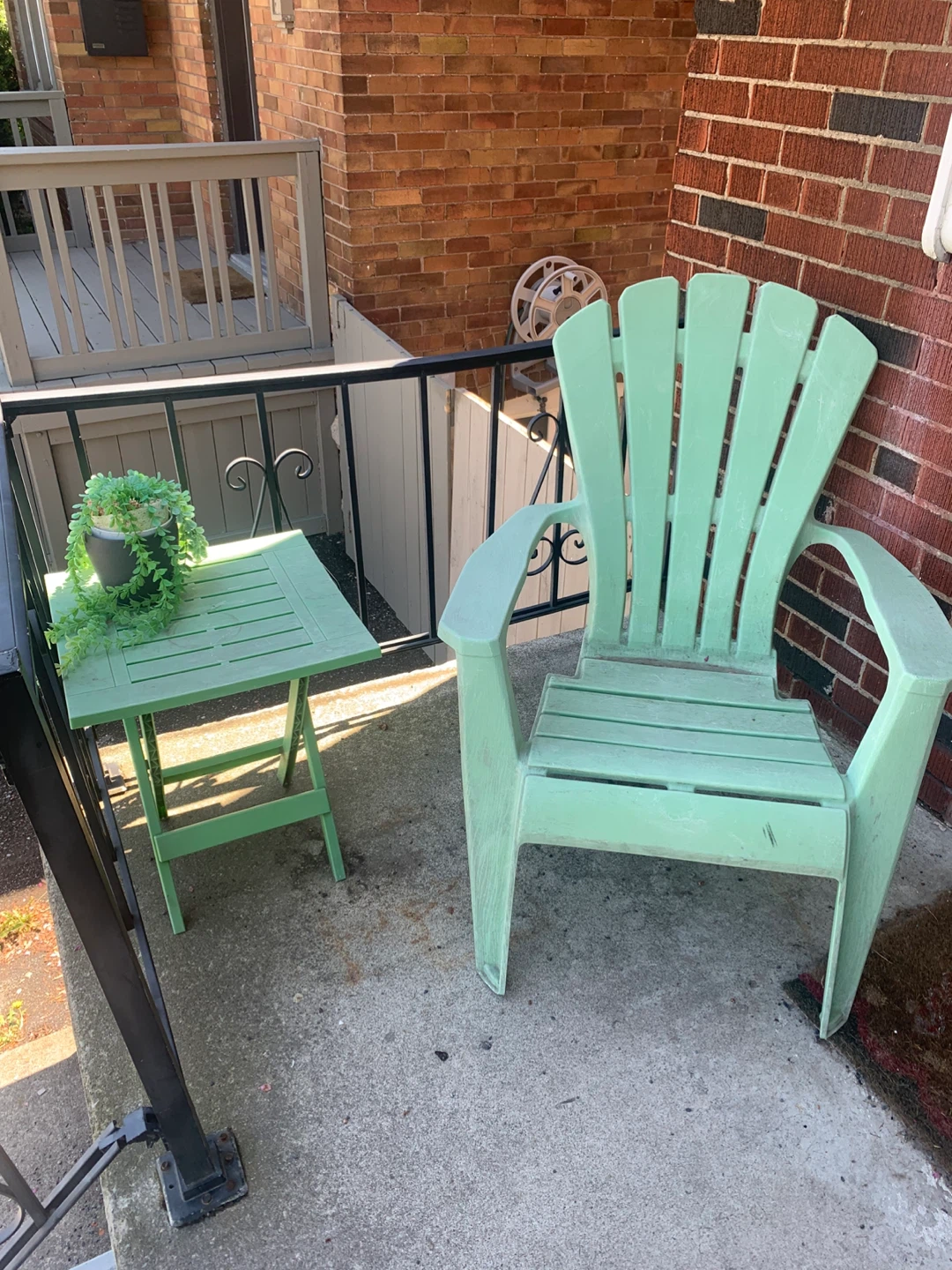 Green Adirondack Chair and Side Table Set - photo 2