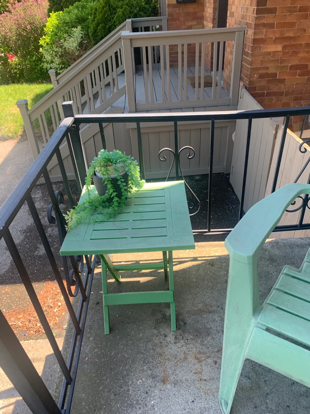 Green Adirondack Chair and Side Table Set - photo 4