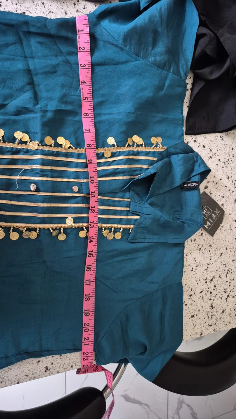 MIAX Teal Embroidered Kurti Pants Set - photo 2