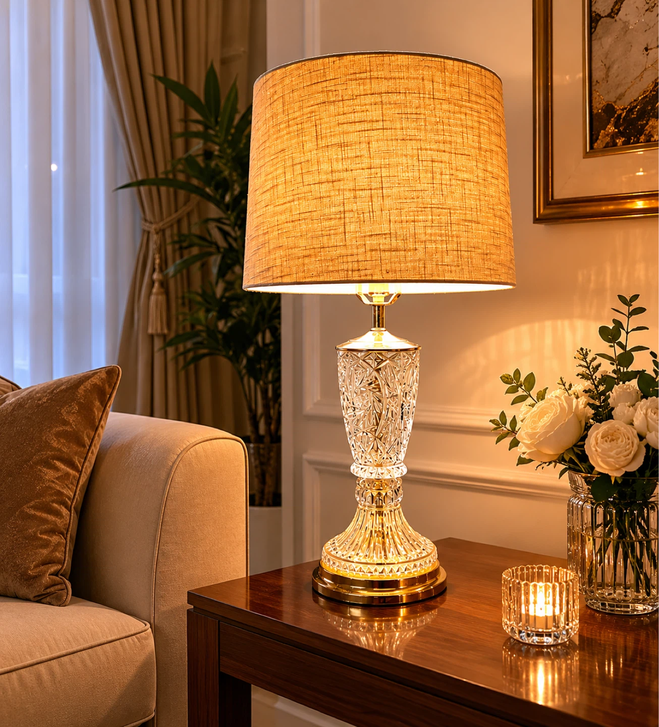 ✨ Beautiful Vintage Crystal Table Lamp ✨