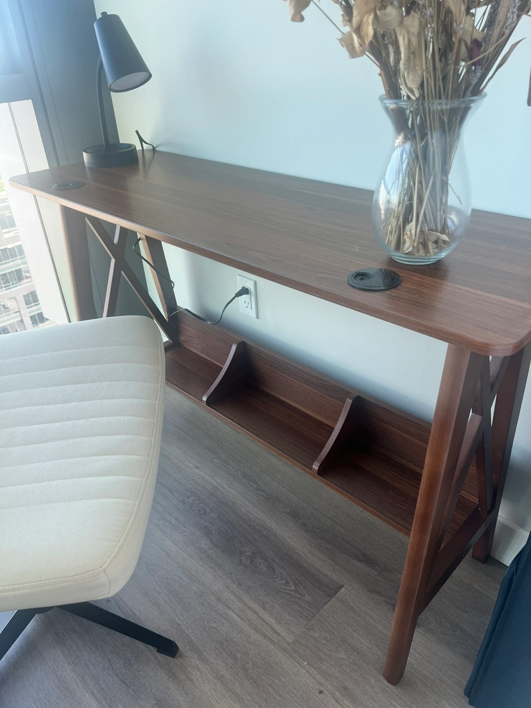 Walnut Writing Desk with Shelving - photo 3