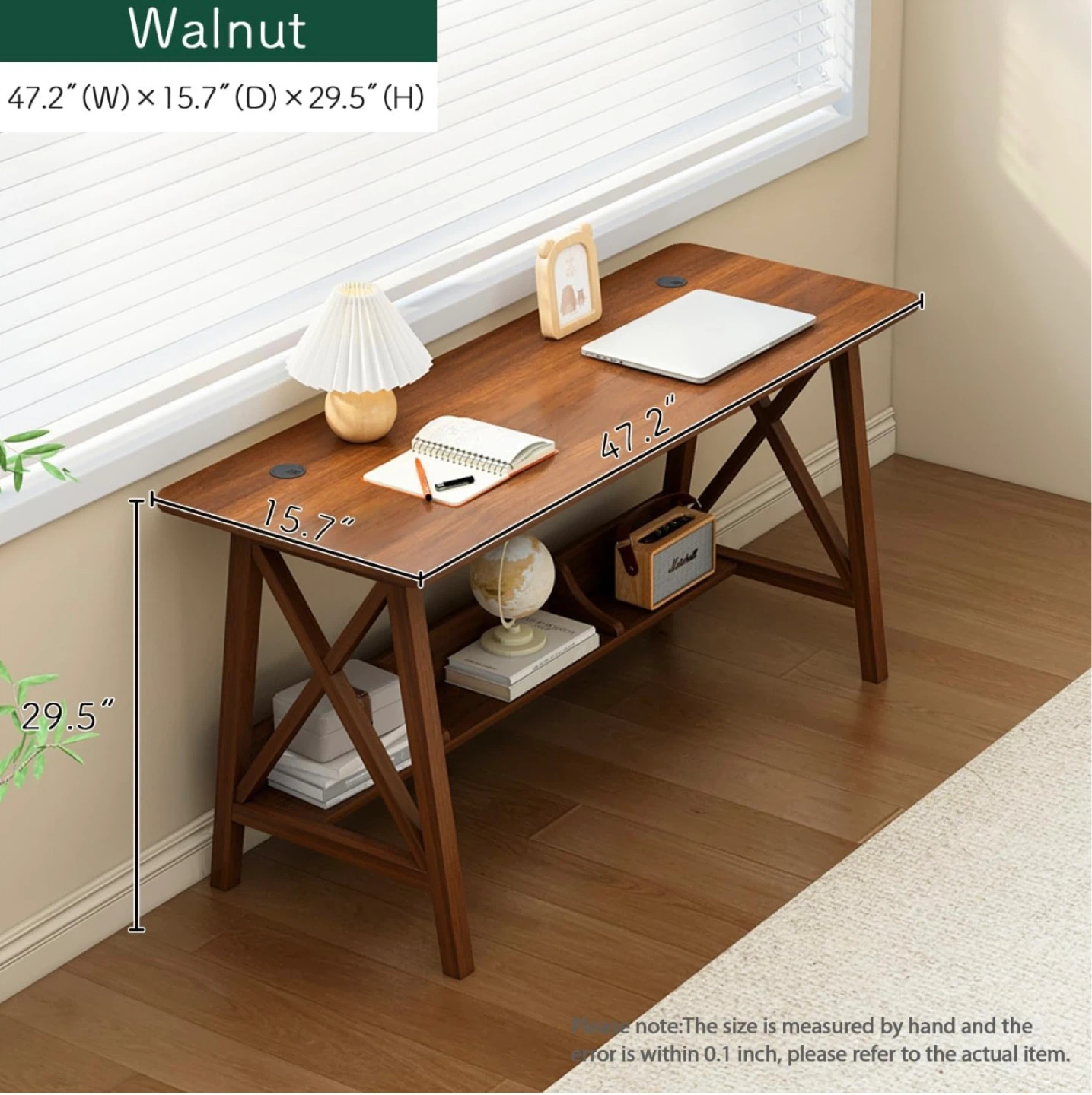 Walnut Writing Desk with Shelving - photo 2
