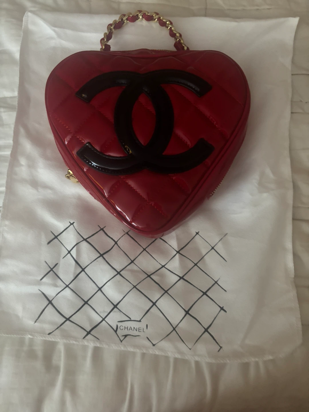 Chanel Red Heart Vanity Case Bag