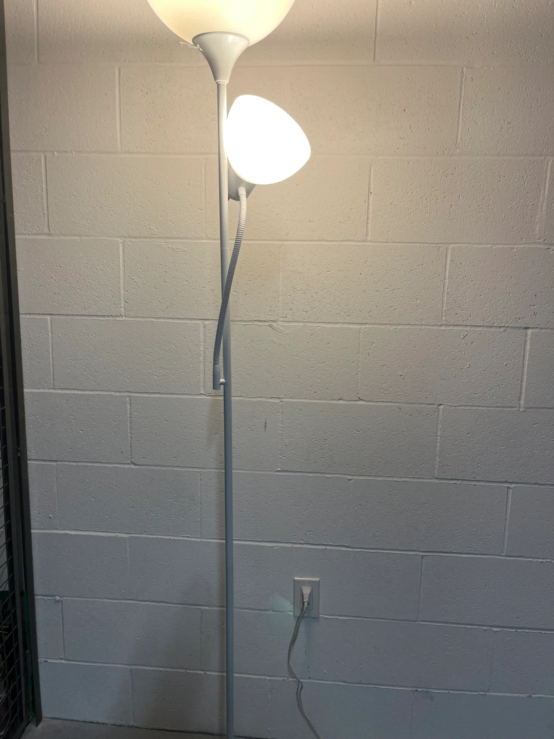 Ikea White tall Floor Lamp with Adjustable Reading Light