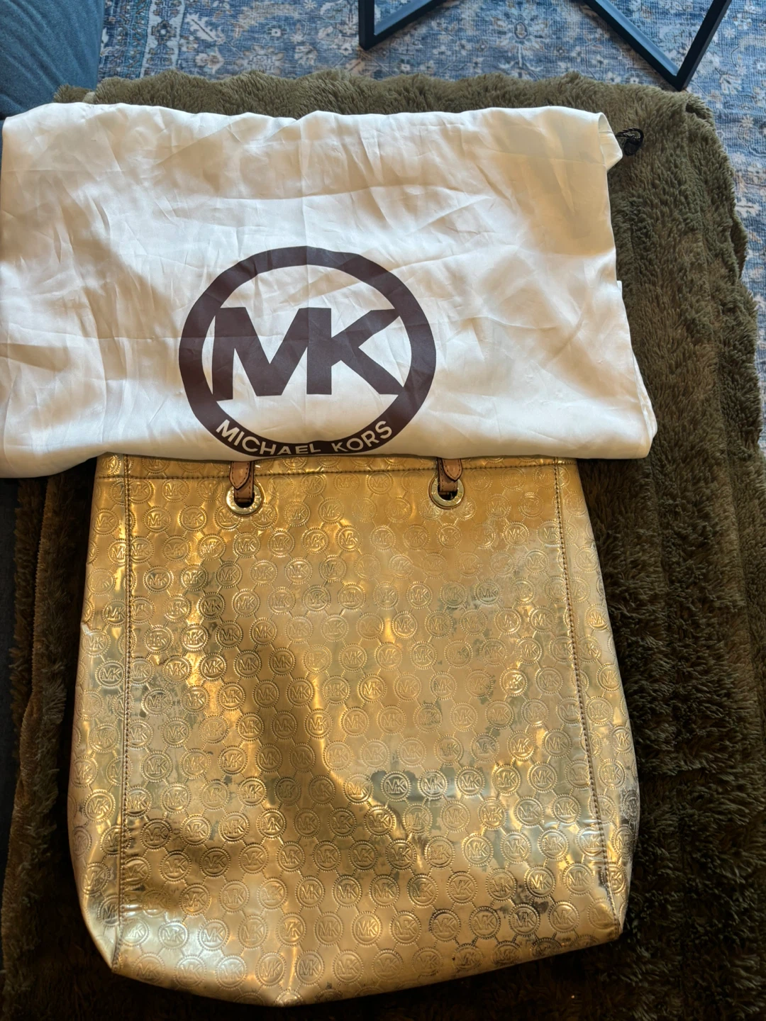Michael Kors Gold Monogram Tote Bag
