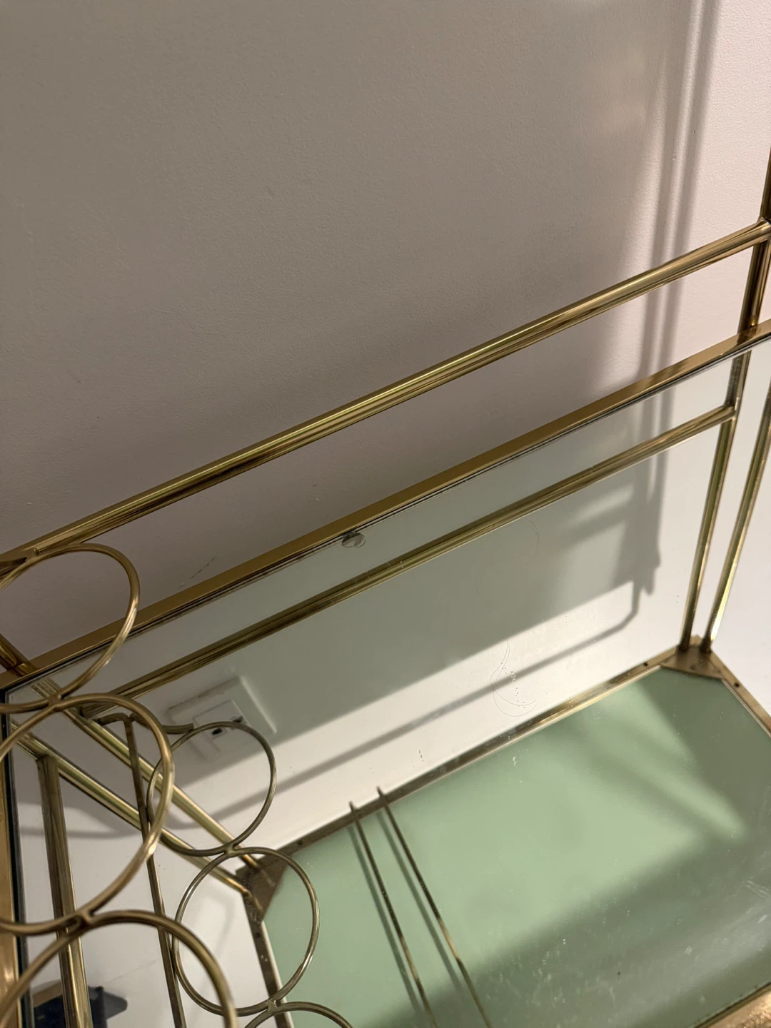 Gold Bar Cart with Glass Shelves - photo 3