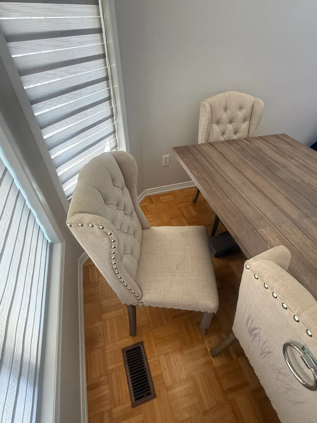 Rustic Farmhouse Dining Table with Chairs