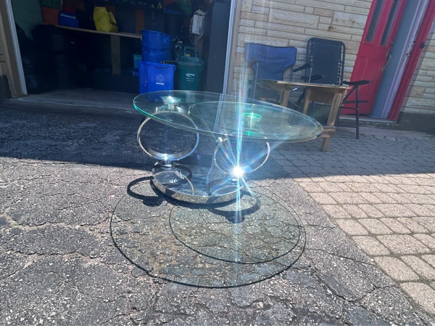 Glass and Chrome Coffee Table