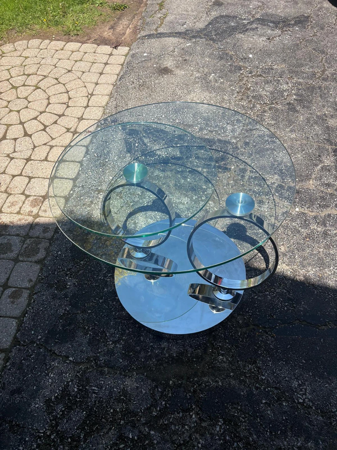 Glass and Chrome Coffee Table - photo 3