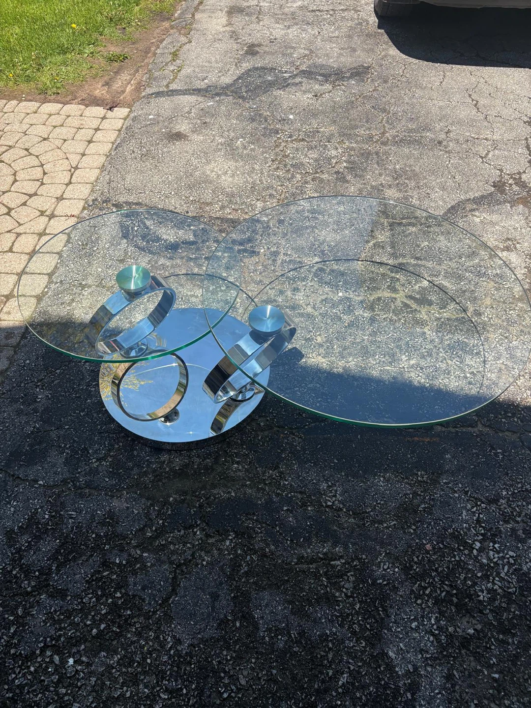Glass and Chrome Coffee Table - photo 4