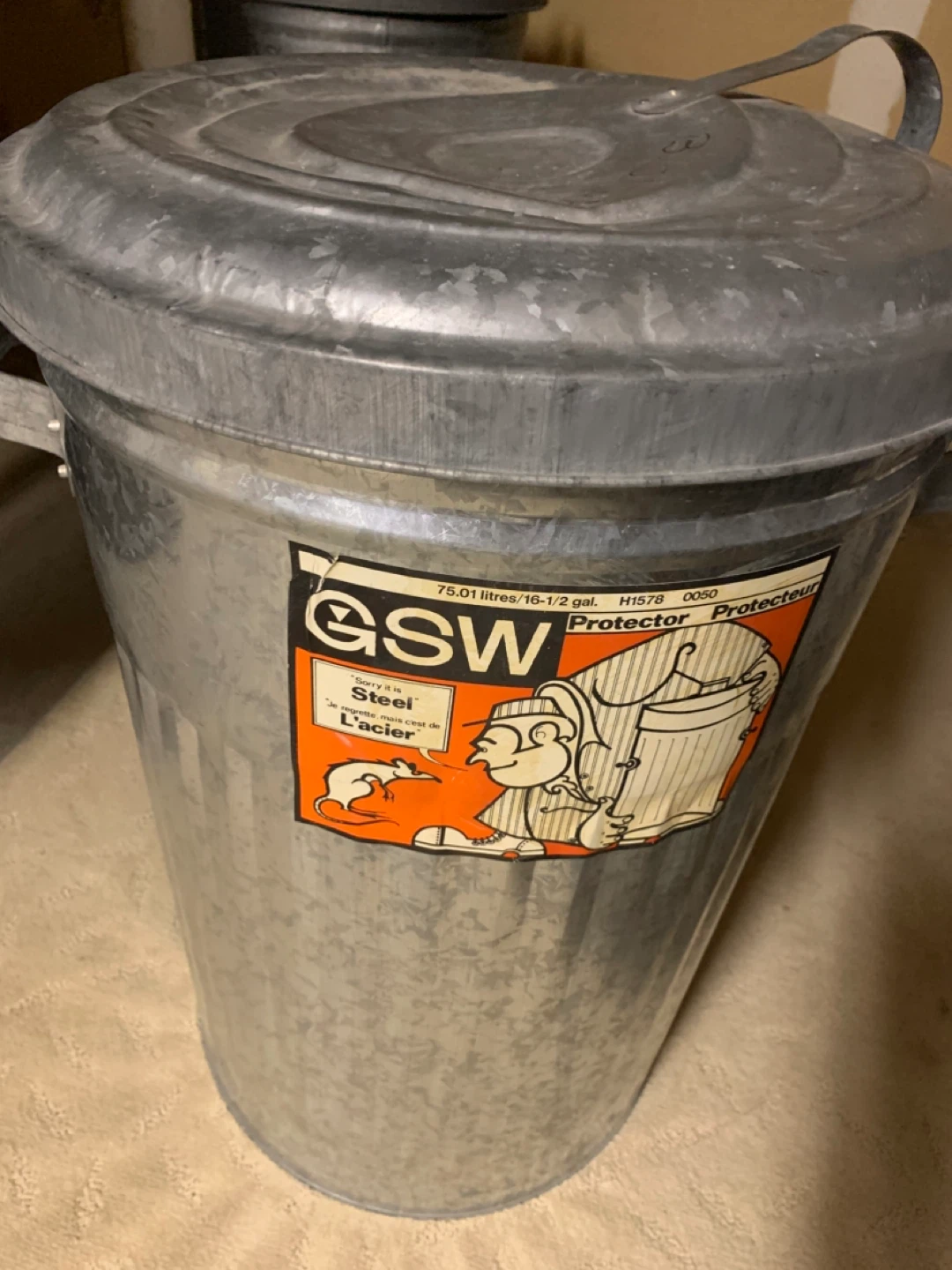 GSW Galvanized Steel Trash Can Protector 75L - photo 2