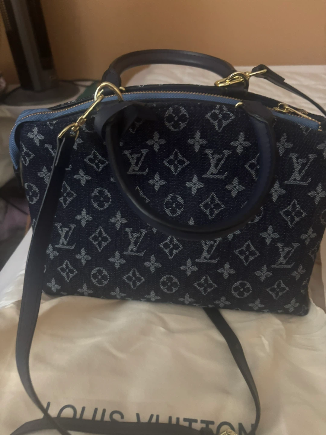 Louis Vuitton Speedy Denim Monogram Handbag