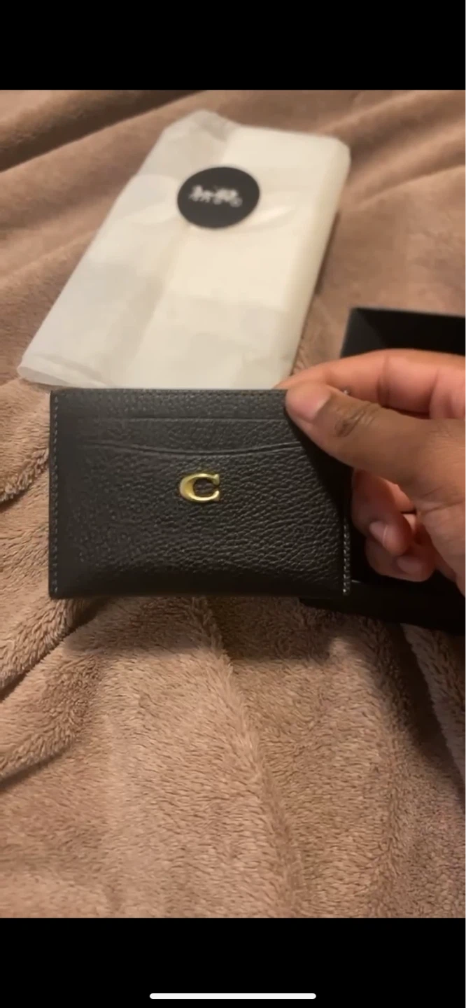 Coach Essential Card Case Black With Gold Emblem - photo 4