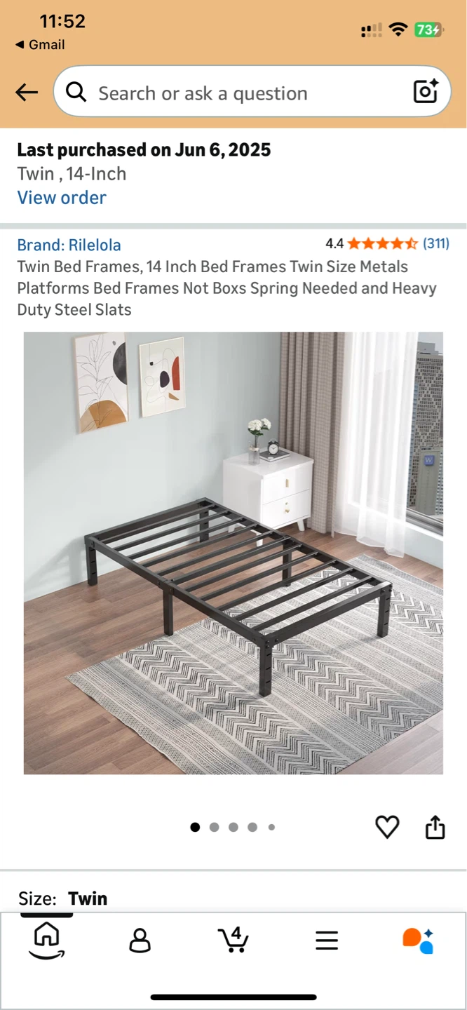 Twin Metal Bed Frame - photo 4
