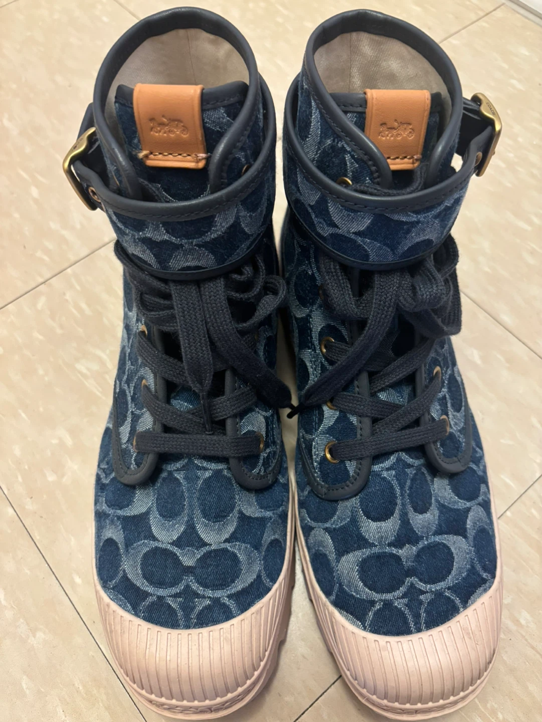 Coach Denim Signature High Top Sneakers