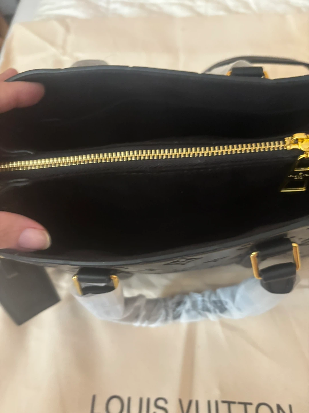 Louis Vuitton Black Monogram Embossed Leather Top Handle Bag - photo 3