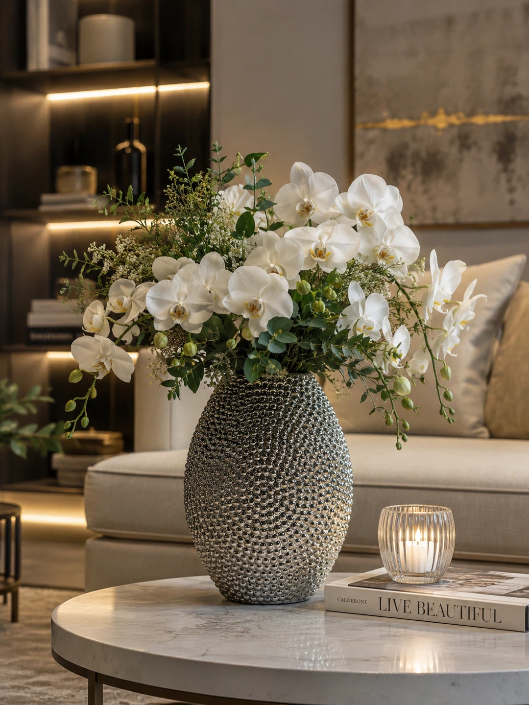 Textured Silver Vase