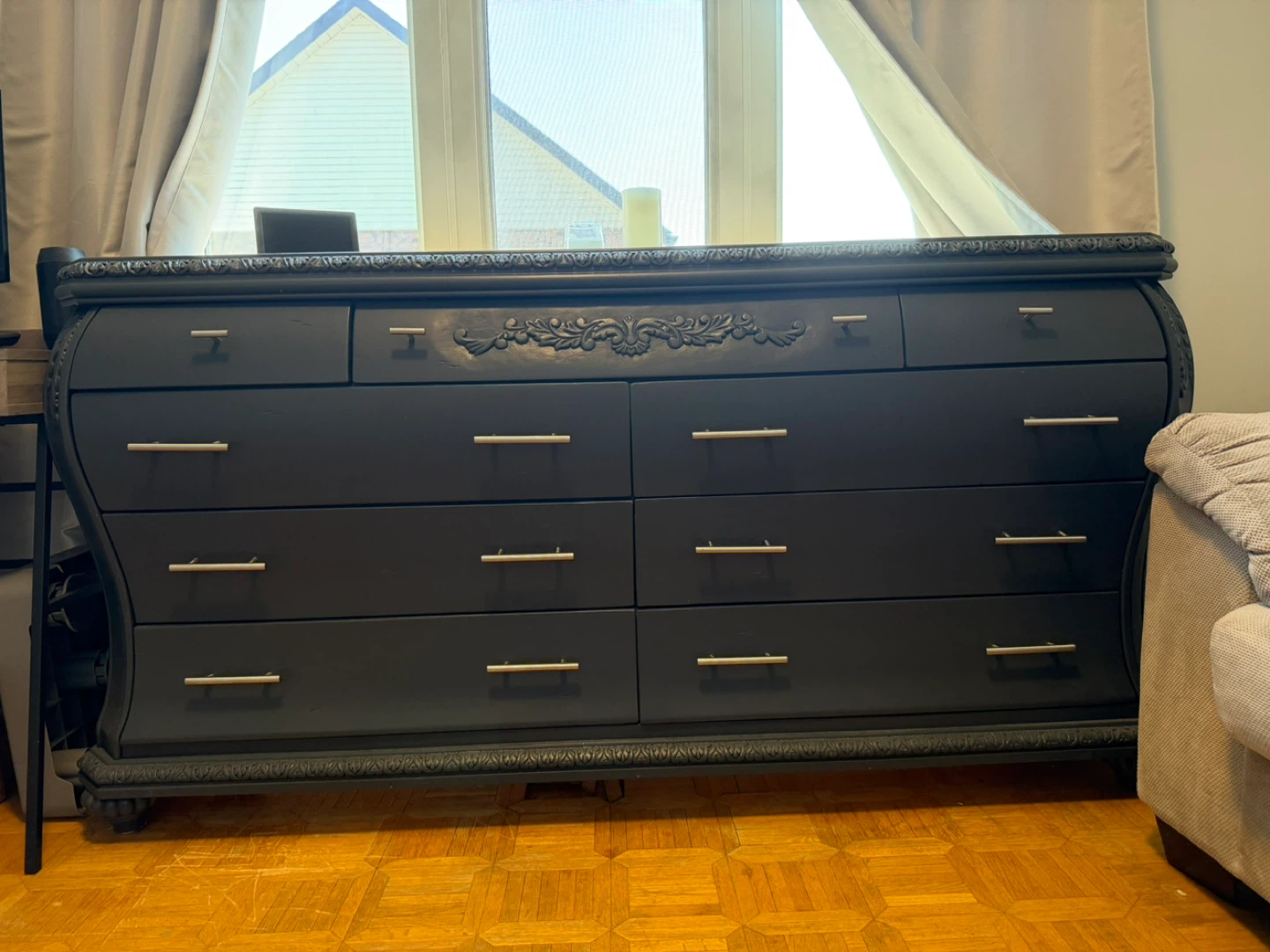 Huge Dark Grey Dresser / 9 Drawers - photo 3
