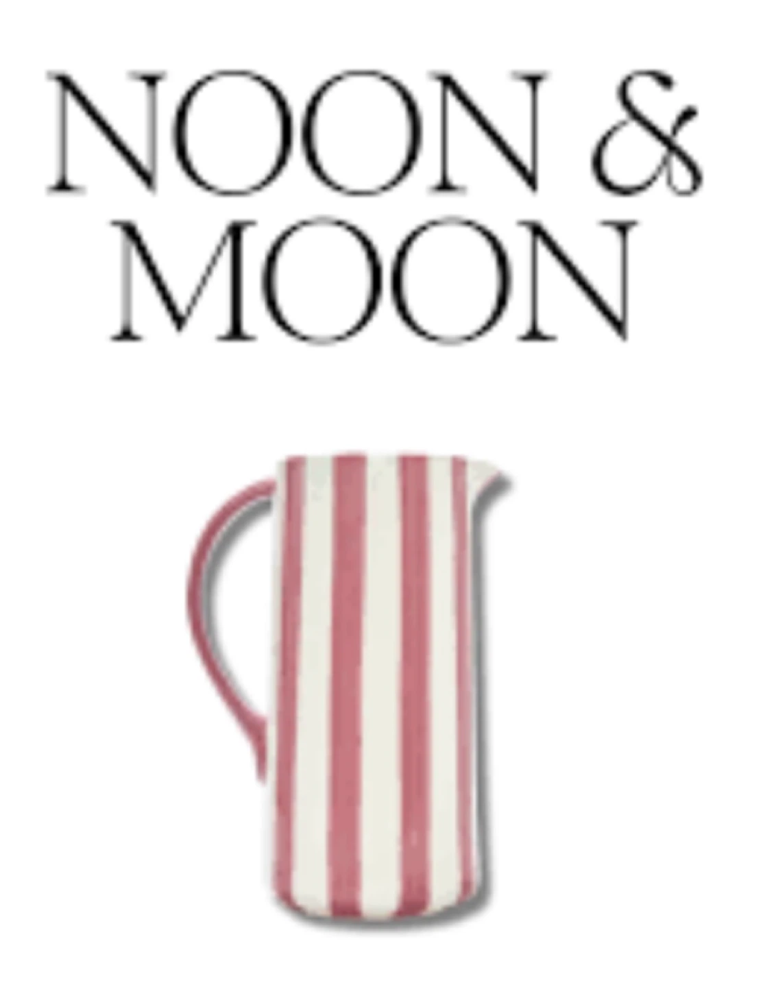 ✨✨NOON & MOON Pink Striped Ceramic Pitcher - photo 2