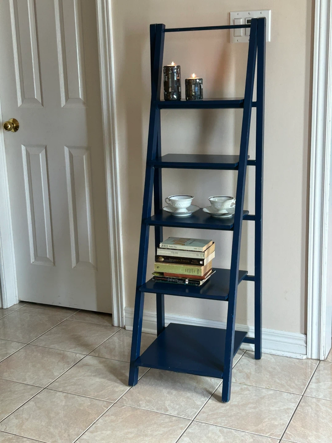 Navy Blue Ladder Shelf