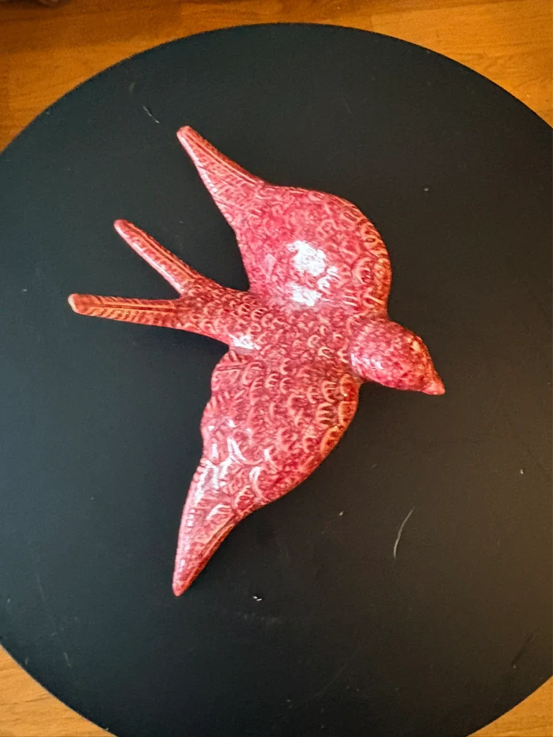 Red Ceramic Bird from Portugal