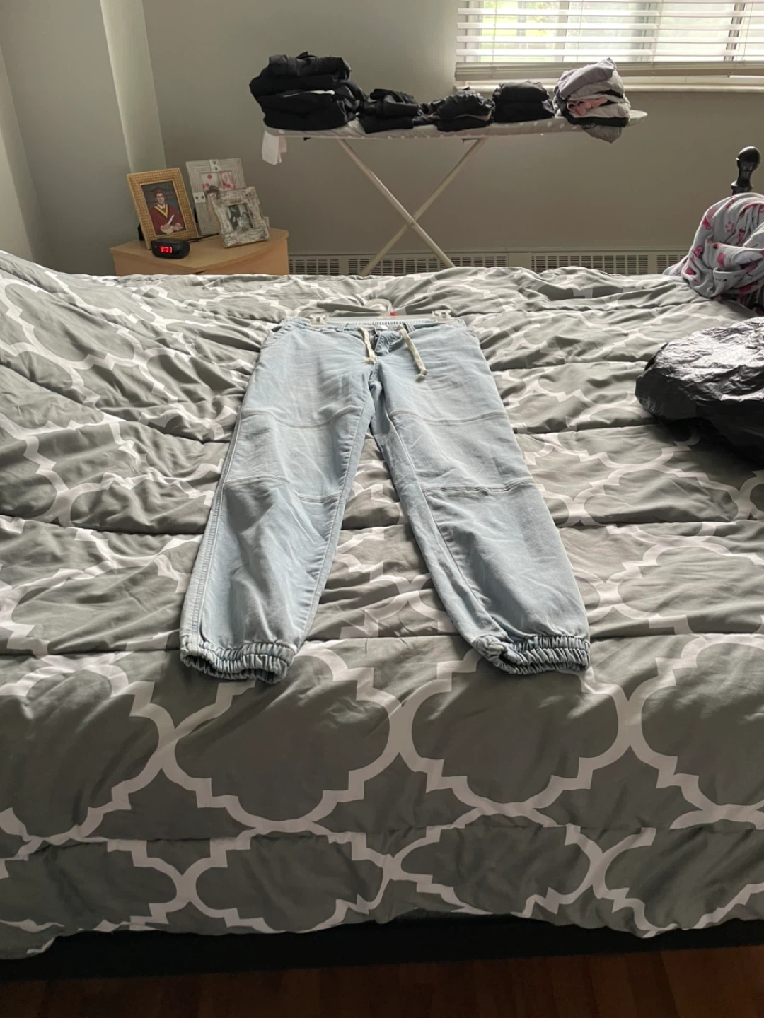 Faded denim pants