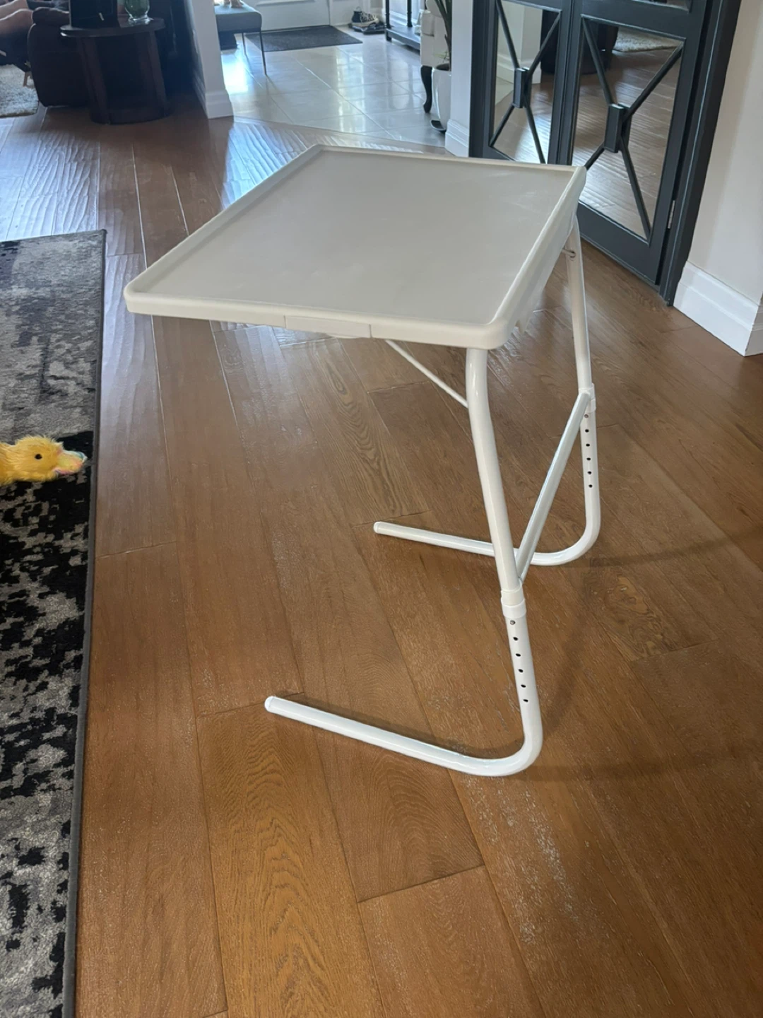 TV White Adjustable Tray Table
