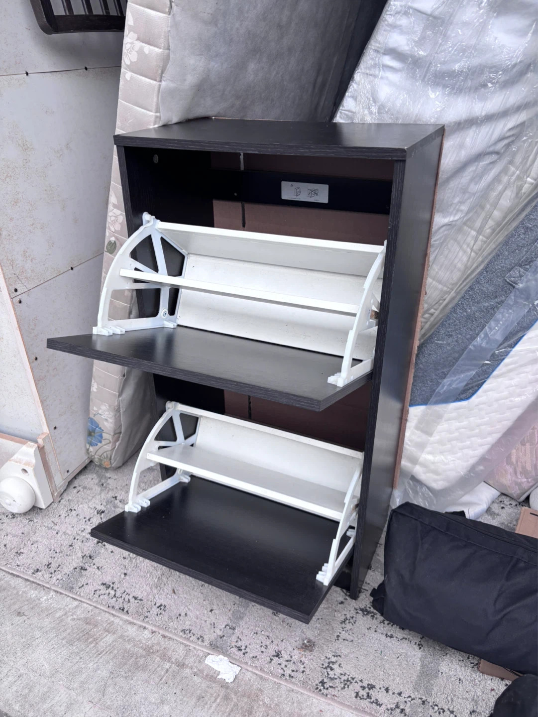Black Two-Tier Shoe Cabinet - photo 2