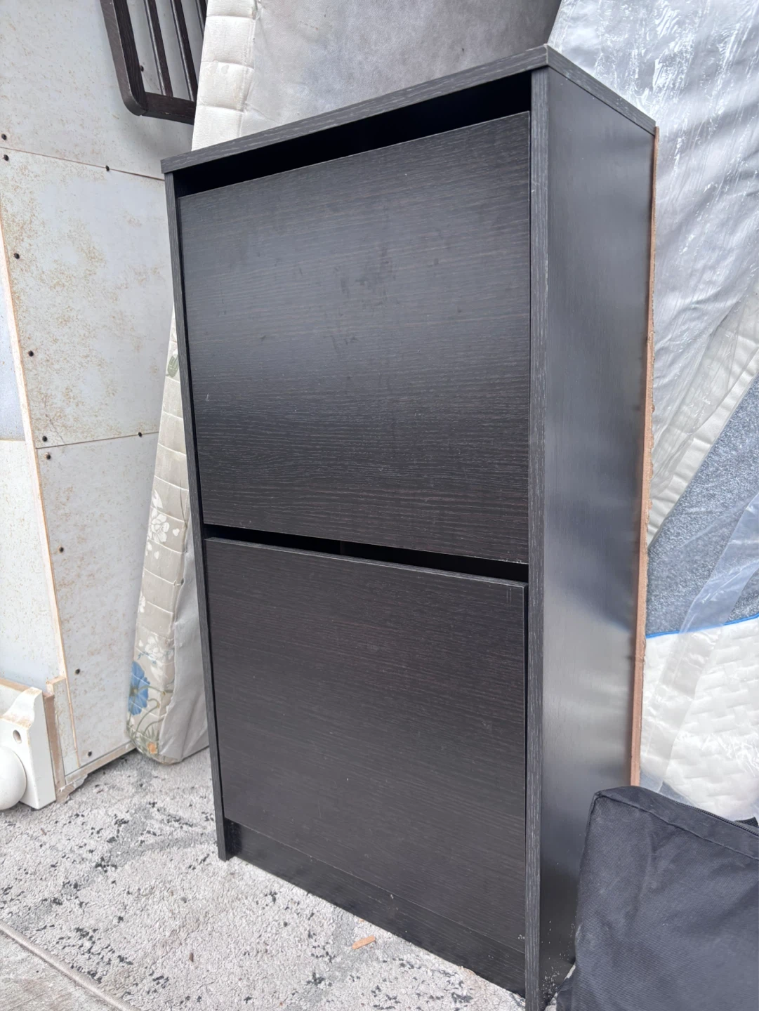 Black Two-Tier Shoe Cabinet