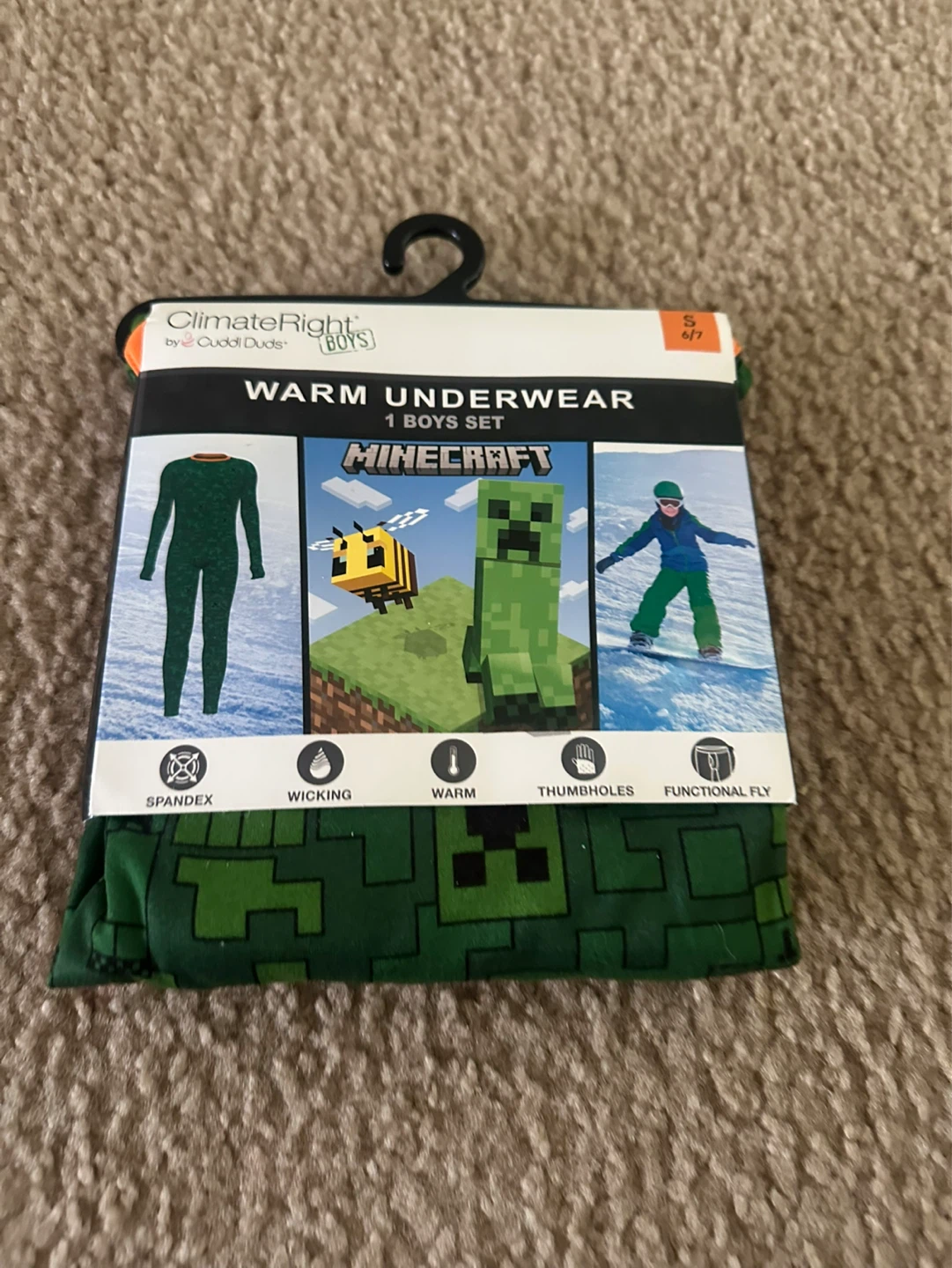 ClimateRight by Cuddl Duds Minecraft Warm Underwear Boys Set