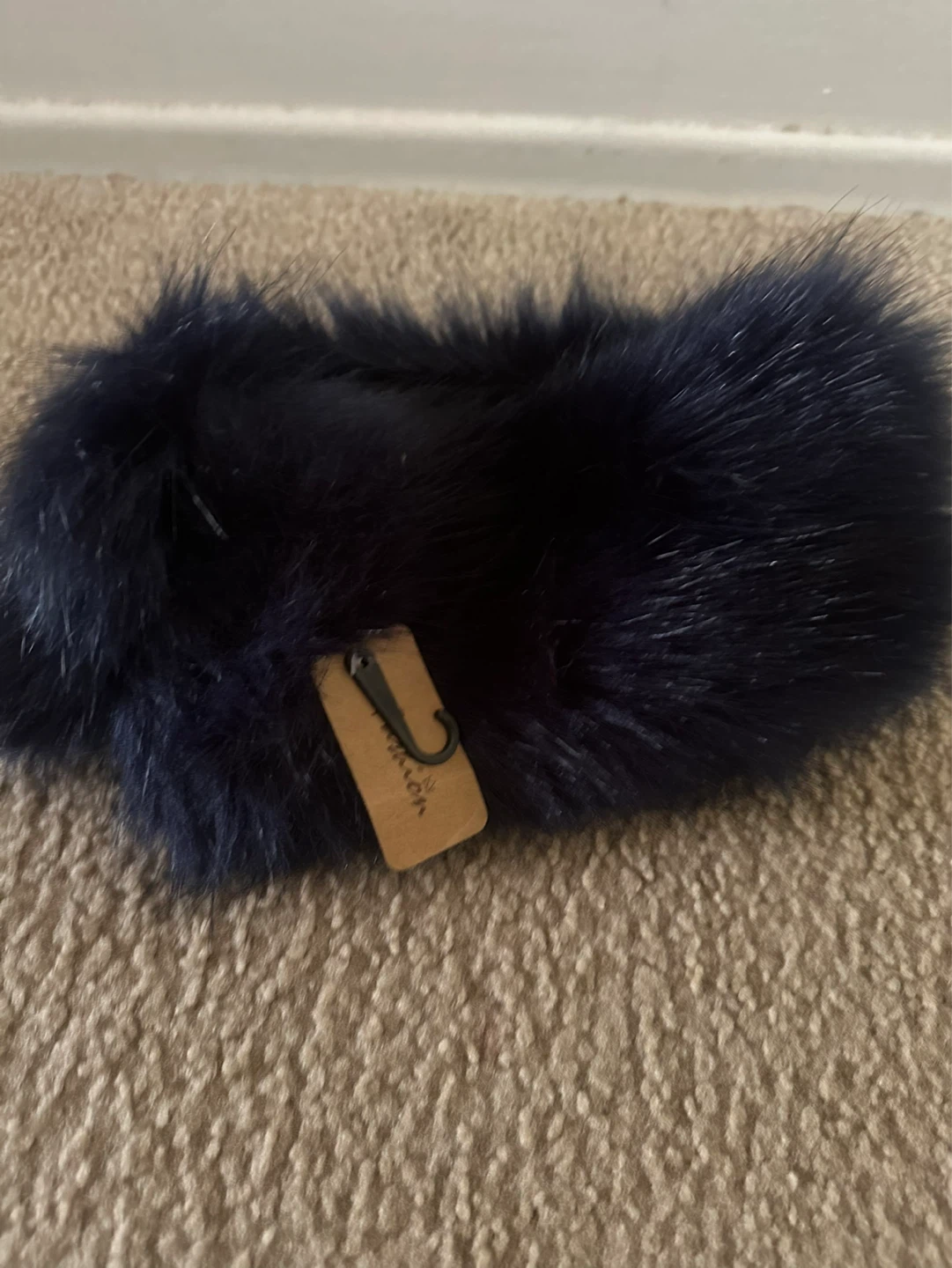Navy Blue Faux Fur Headband