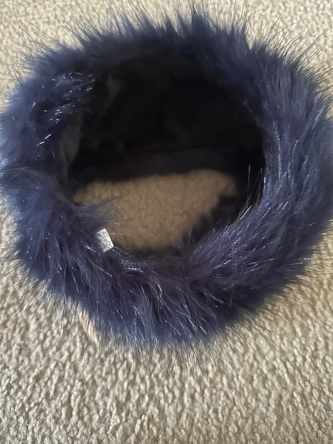 Navy Blue Faux Fur Headband - photo 3
