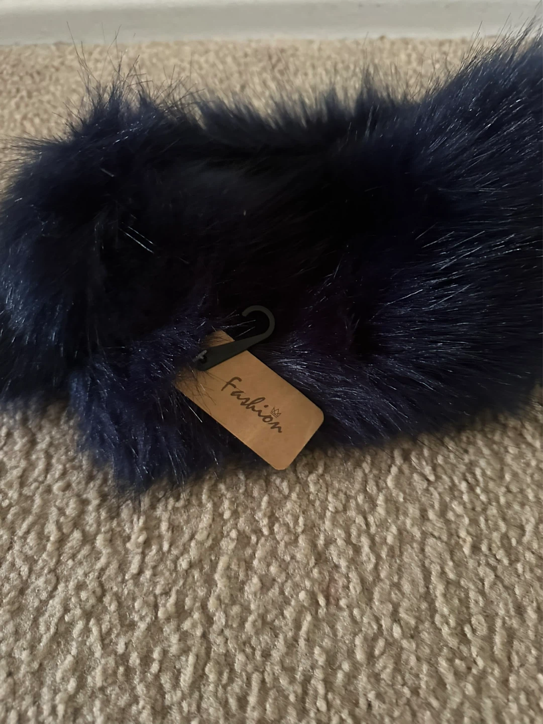 Navy Blue Faux Fur Headband - photo 2