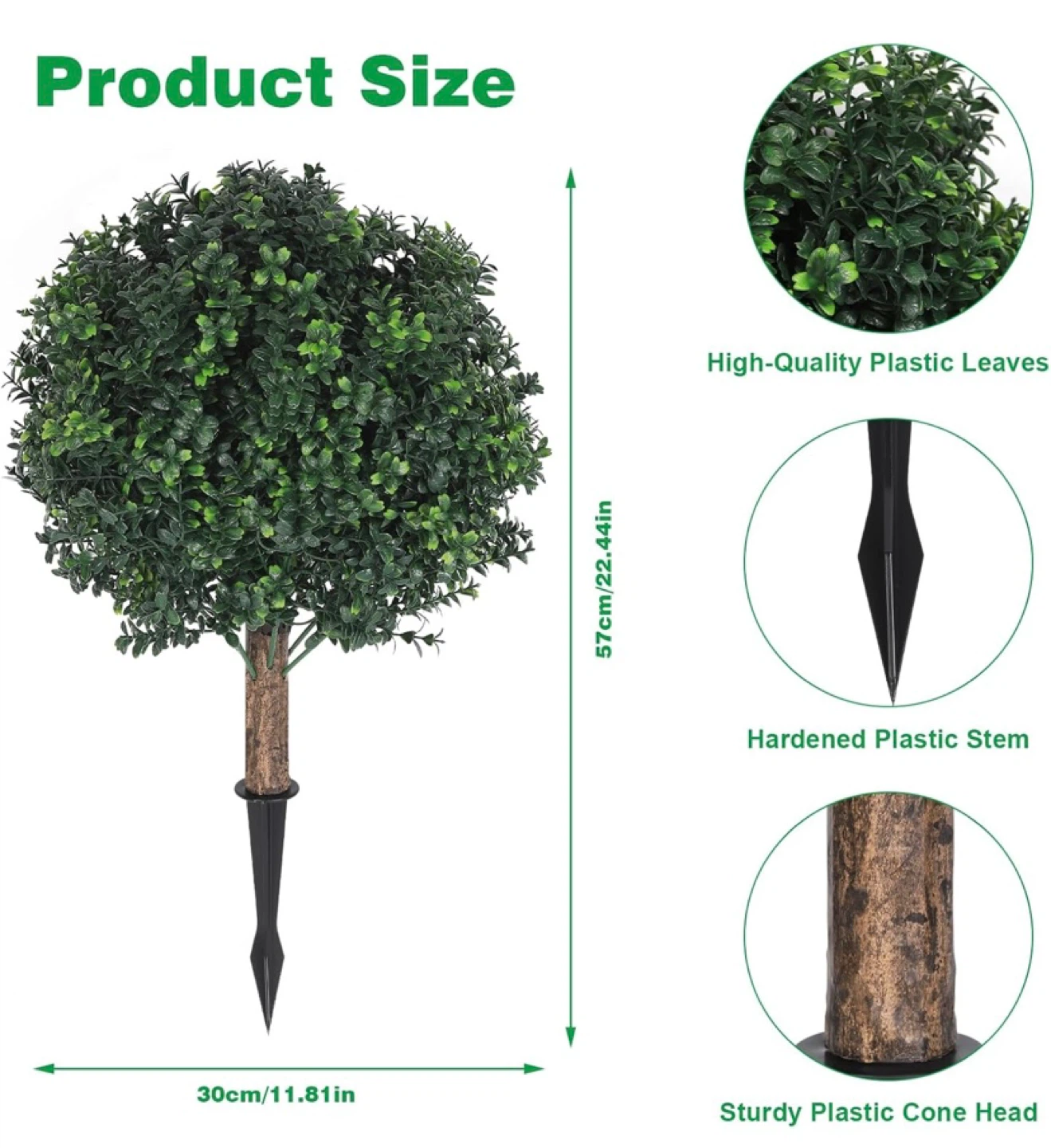 New 23" Outdoor Artificial Boxwood Topiary Balls Set of 2 - photo 2