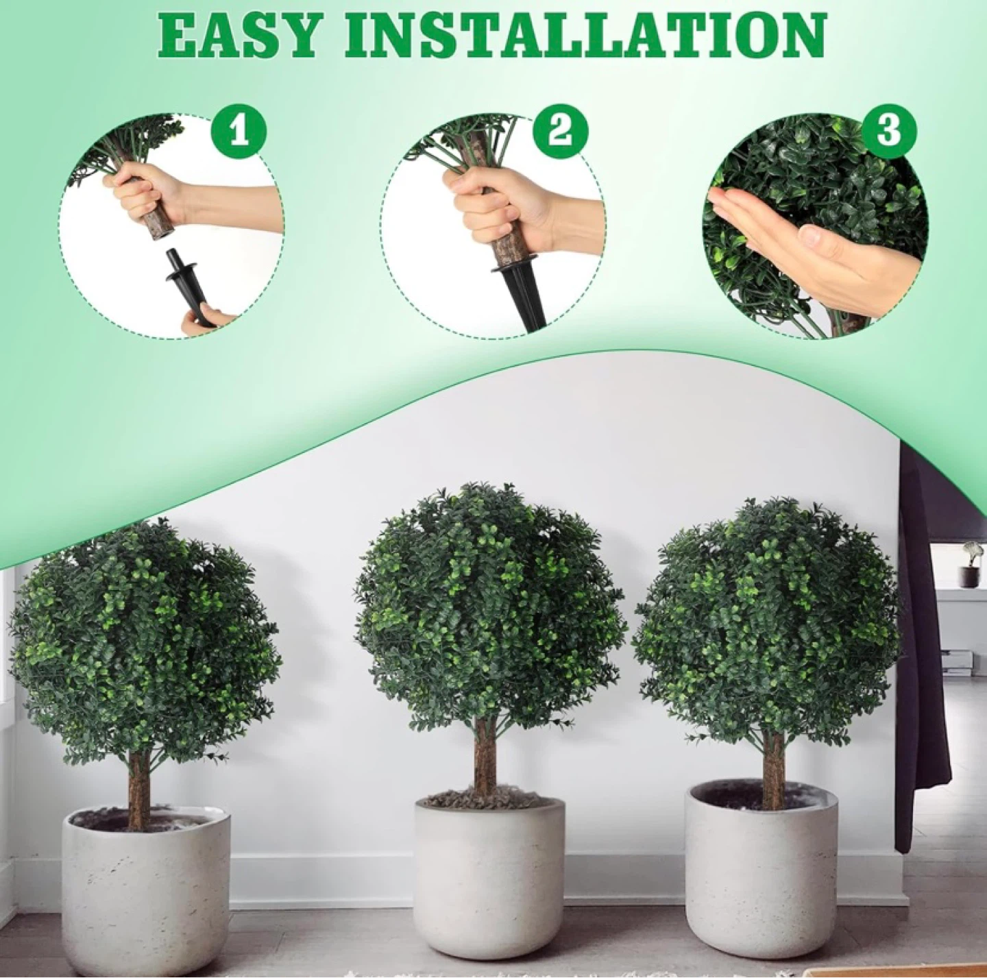 New 23" Outdoor Artificial Boxwood Topiary Balls Set of 2 - photo 5