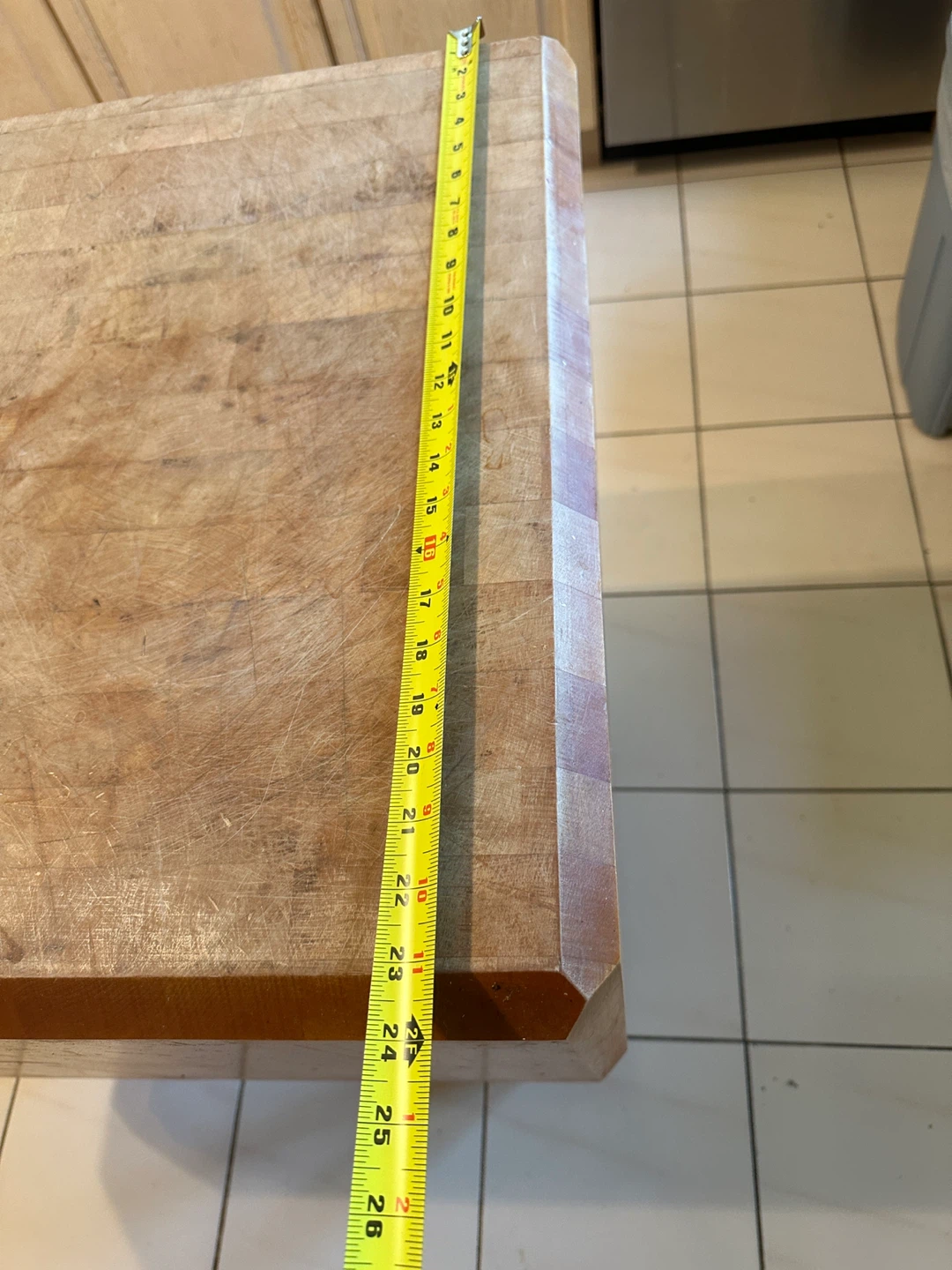Large Wooden Butcher Block Cutting Board Table - photo 5