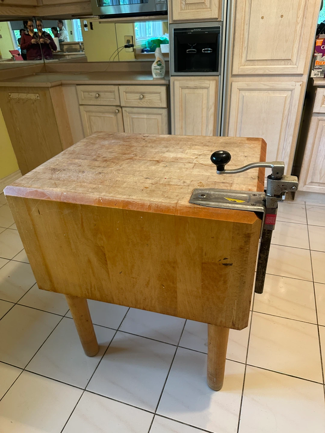 Large Wooden Butcher Block Cutting Board Table - photo 3