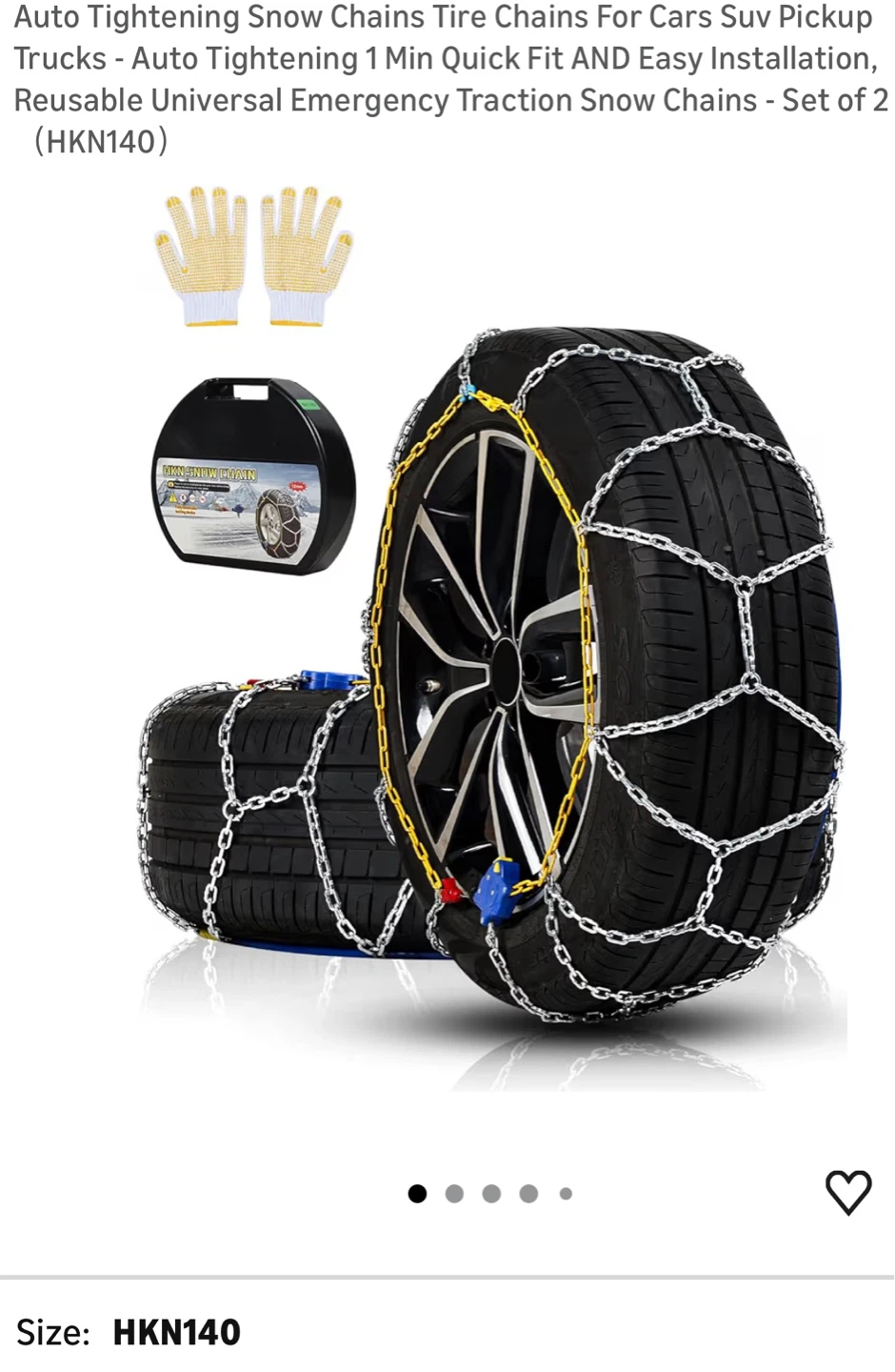 Auto Tightening Snow Chains HKN140 for Cars/SUVs