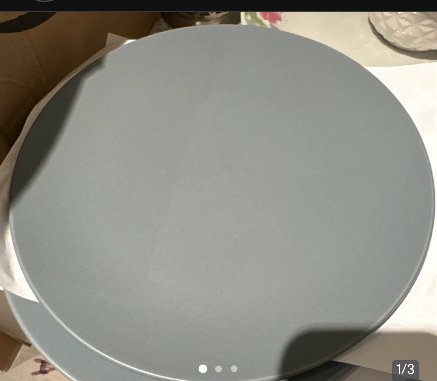 Set of 10 Grey Dinner Plates