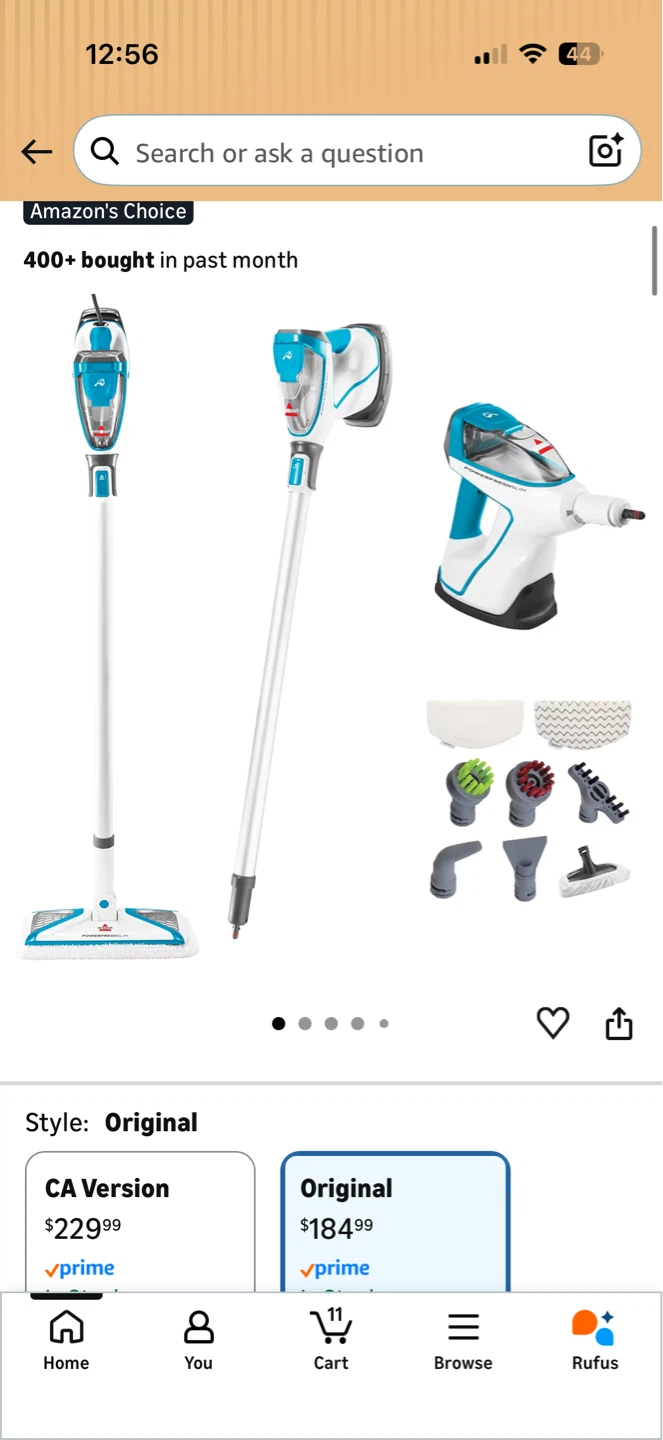 BISSELL PowerFresh Slim 3-in-1 Steam Mop and Handheld Cleaner
