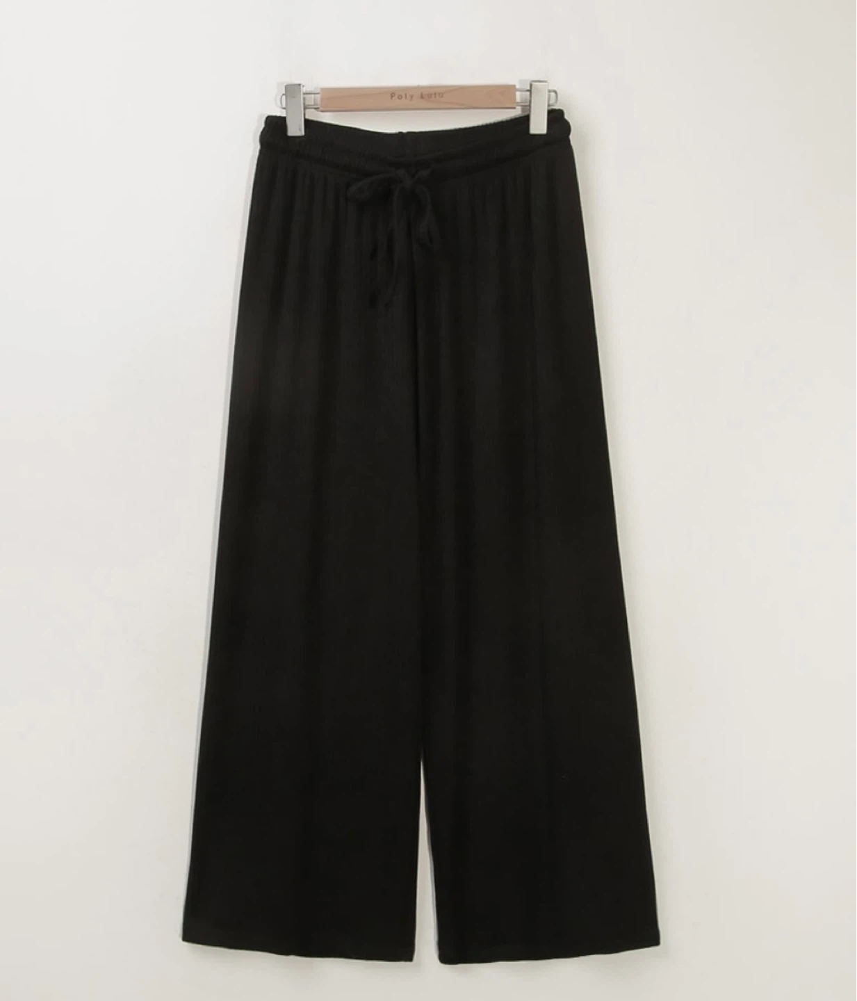 Ribbed Black Wide Leg Pants (L size)