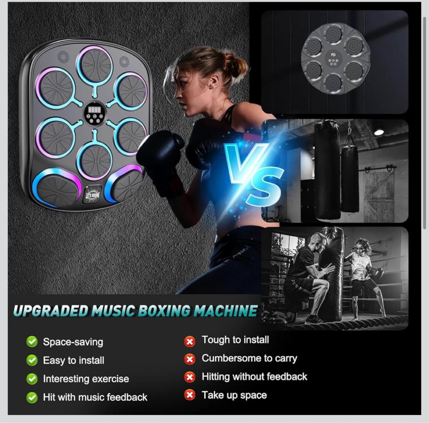 Smart Music Boxing Machine with Gloves SM4 - photo 3