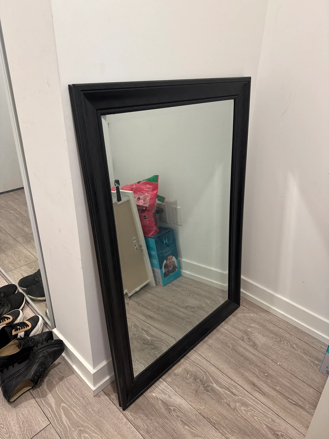 Black Framed Mirror - Approx. 74cm x 105cm