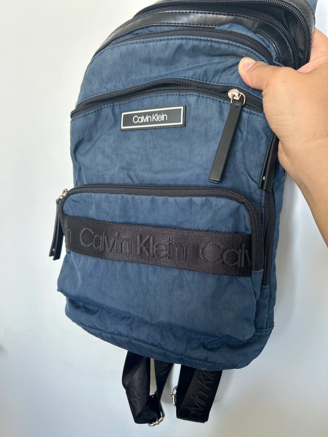 Calvin Klein Sling Backpack Blue Nylon