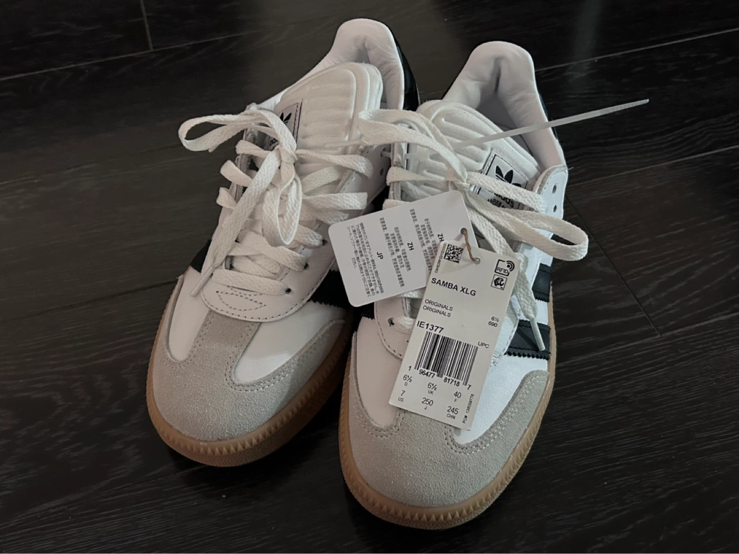 Adidas Samba XLG Shoes - White/Black/Gum - Size 7 US
