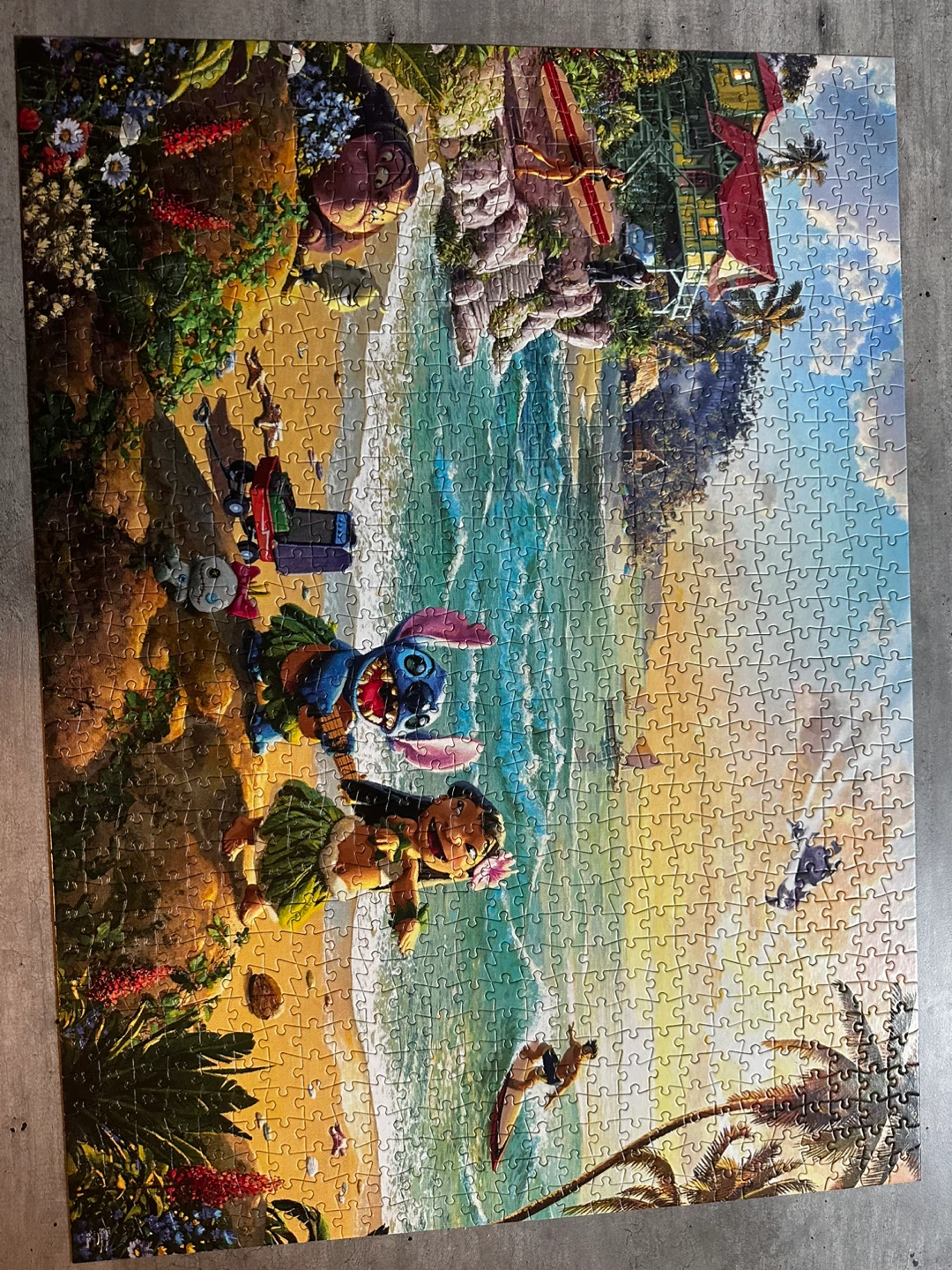 Disney Thomas Kinkade Stitch & Lilo 1000 Piece Jigsaw Puzzle - photo 3