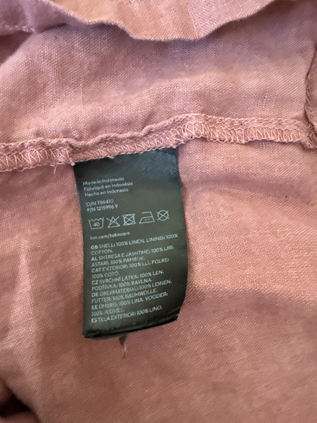 H&M Girls Dress Size 7-8Y Pink Linen Blend - photo 5